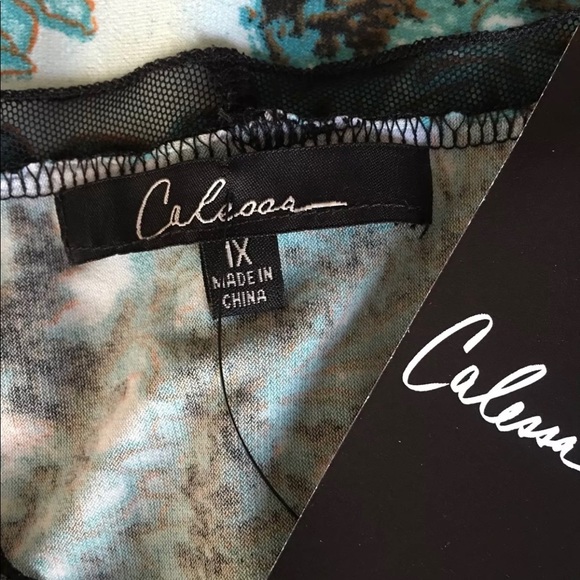 Caleesa Women Tunic Plus Sise 2X Paisley Designer - Picture 3 of 10